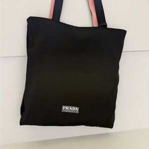 Prada GWP Black Tote with Pink Accents reversible